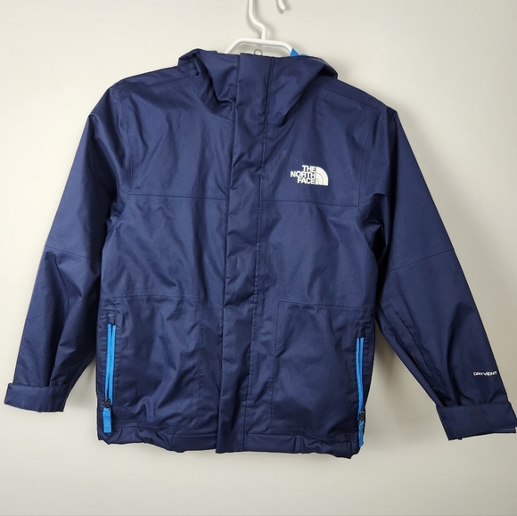 The North Face Kids' Hardshell Blue Rain Ski Jacket Size 7-8 - Picture 1 of 14